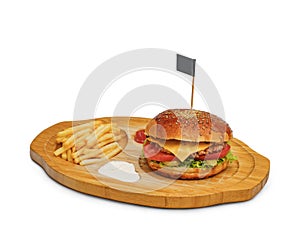 hamburger and cips