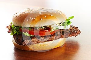 Hamburger closeup