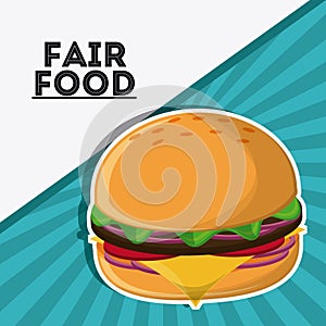 Hamburger fair food snack carnival icon