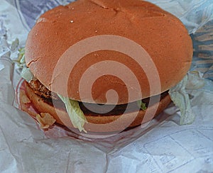Hamburger Fast Food Closeup. Foods Health