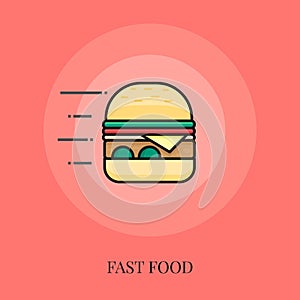 Hamburger. Fast food concept vector