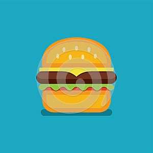 hamburger fast food icon. vector