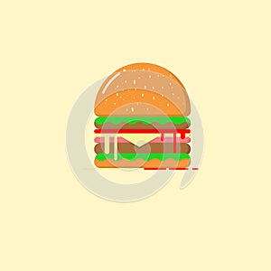 hamburger flat design vector