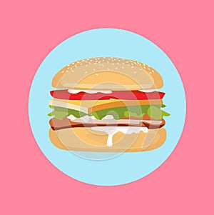 Hamburger flat design vector