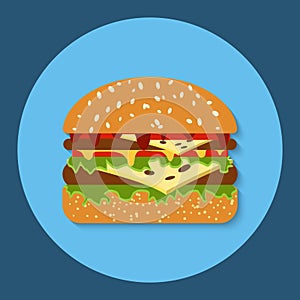 Hamburger flat illustration