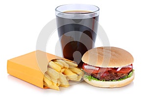 Hamburger and french fries menu meal combo cola drink fast food