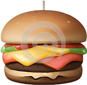 Hamburger icon, cute colorful Hamberger icon. AI-Generated.