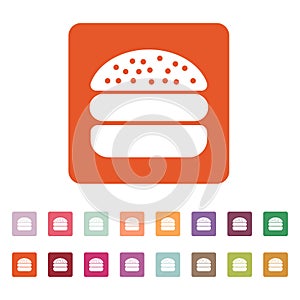 The hamburger icon. Sandwich and fast food symbol. Flat