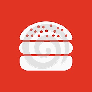 The hamburger icon. Sandwich and fast food symbol. Flat