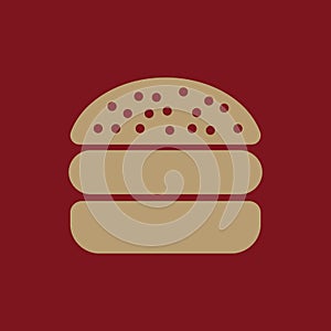 The hamburger icon. Sandwich and fast food symbol. Flat