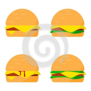 Hamburger illustration design template vector for restaurant logo etc