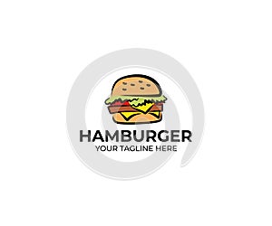 Hamburger Logo Template. Burgers Vector Design