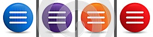 Hamburger menu bar icon abstract halftone round button set