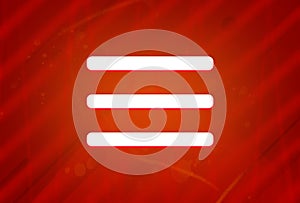 Hamburger menu bar icon isolated on abstract red gradient magnificence background