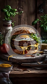 hamburger on a plate