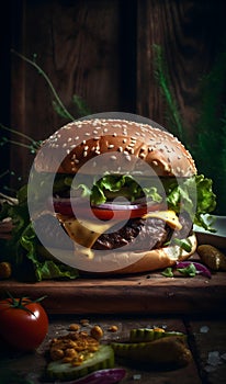 hamburger on a plate