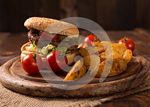 Hamburger and potato