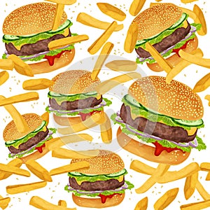 Hamburger seamless pattern