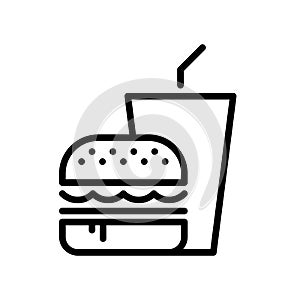 Hamburger and soda takeaway, Fast food icon