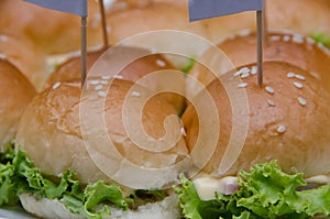 Hamburger on the table For seminars photo