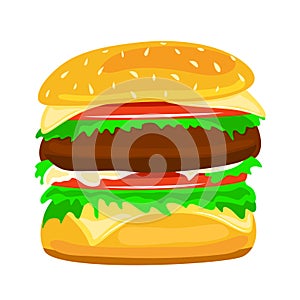 Hamburger vector illustration food closeup