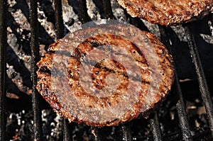 Hamburgers on the grill