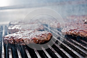 Hamburgers on the grill