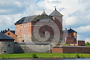 Hame Castle close-up on a cloudy June day. Hameenlina, Finland photo