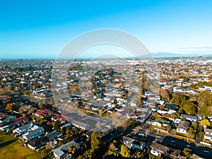 Hamilton New Zealand neighbourhood shot from the sky