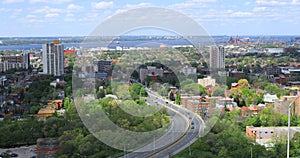 Hamilton, Ontario expressway on a fine day