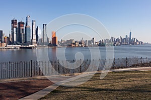 Hamilton Park in Weehawken New Jersey with a New York City Skyline View along the Hudson River