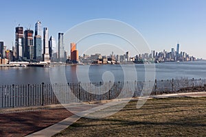 Hamilton Park in Weehawken New Jersey with a New York City Skyline View along the Hudson River photo