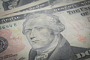 Hamilton portrait, ten dollars bill