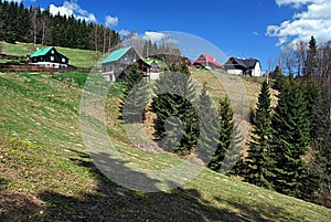 Hamlets near Bobek hill in Moravskoslezske Beskydy photo