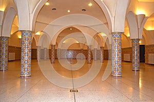 The hammam room undergound in Hassan II mosque in Casablanca.