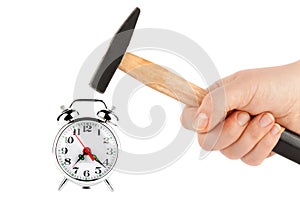 Hammer with alarm clock