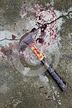 Hammer with blood