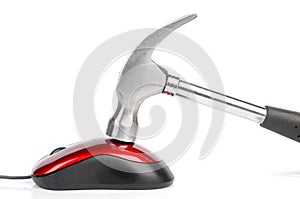 Hammer and computer mouse