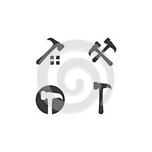 Hammer construction tool icon