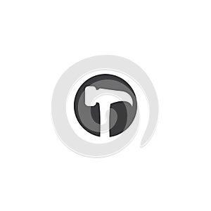 Hammer construction tool icon