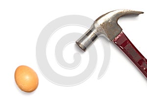 Hammer and egg isolated