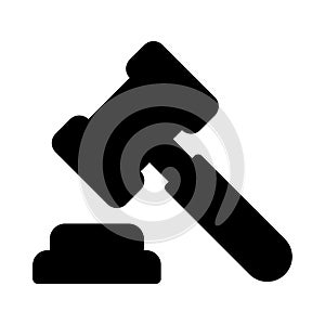 Hammer glyph flat vector icon