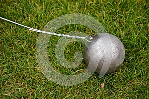 Hammer on the grass, athletic equipment