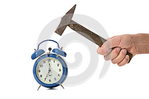 Hammer hits alarm clock