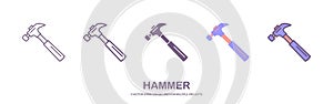 hammer icon, gavel vector, helve illustration isolated vector sign symbol. vector illustration