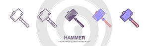 hammer icon, gavel vector, helve illustration isolated vector sign symbol. vector illustration