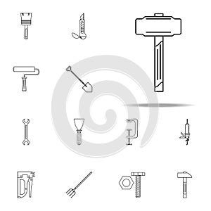 a hammer icon. Home repair tool icons universal set for web and mobile