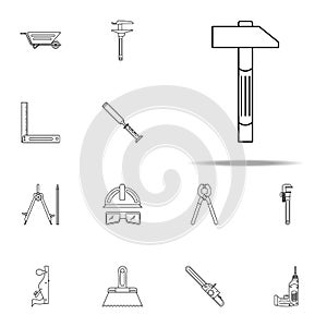 a hammer icon. Home repair tool icons universal set for web and mobile