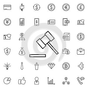 Hammer icon. Universal set of finance and chart for website design and development, app development