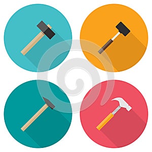 Hammer icons set